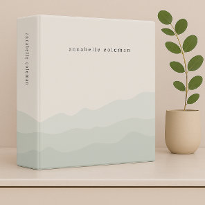 Watercolor Dip Dye Sage Green Ombre Elegant 3 Ring Binder