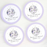Watercolor Disco Ball Birthday Party Round Paper Coaster<br><div class="desc">Add a fun touch to your birthday party with these paper coasters featuring a watercolor painted disco ball and playful text.</div>