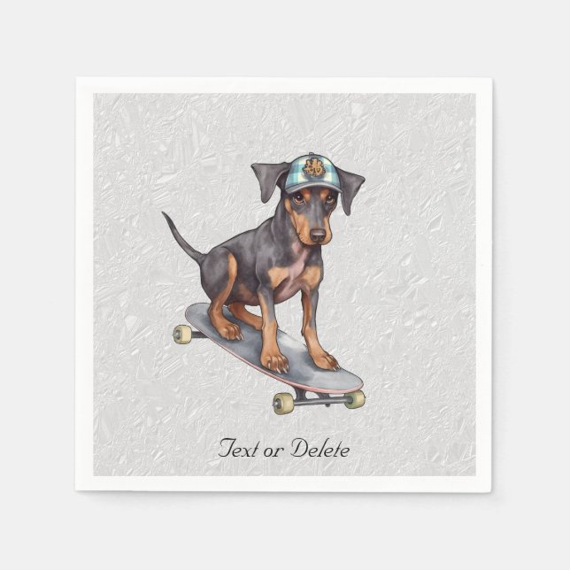 Watercolor Doberman Napkins (Front)