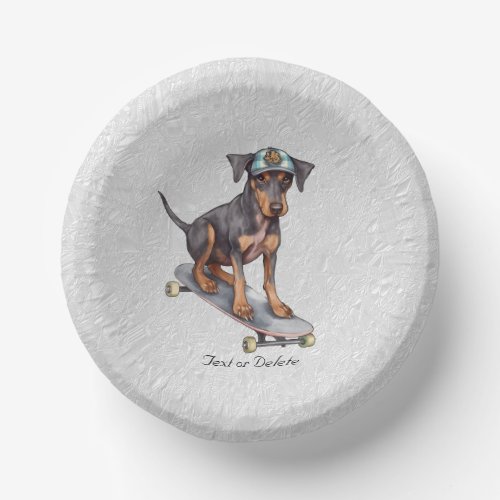 Watercolor Doberman Paper Bowl