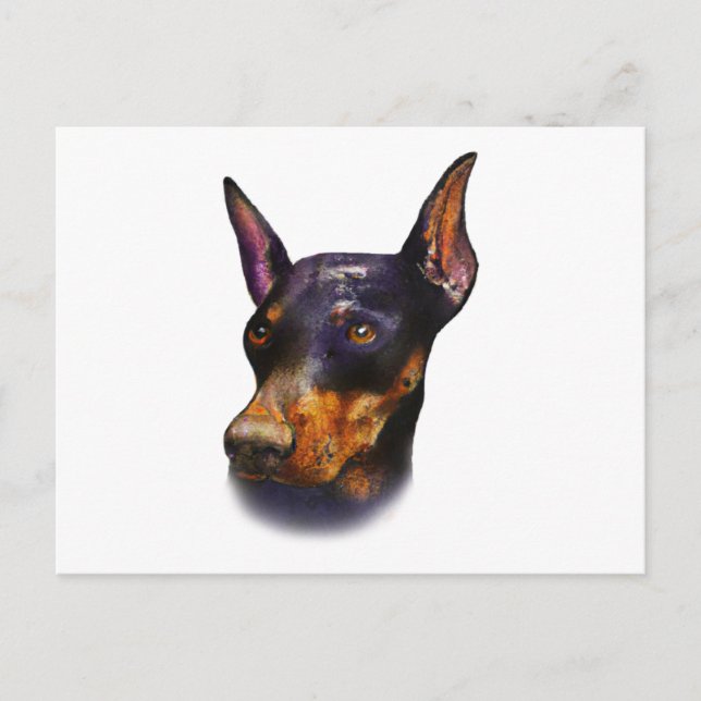 Watercolor Doberman Pinscher  Postcard (Front)