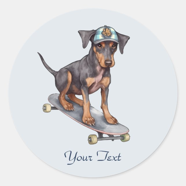 Watercolor Doberman Pinscher Sticker (Front)