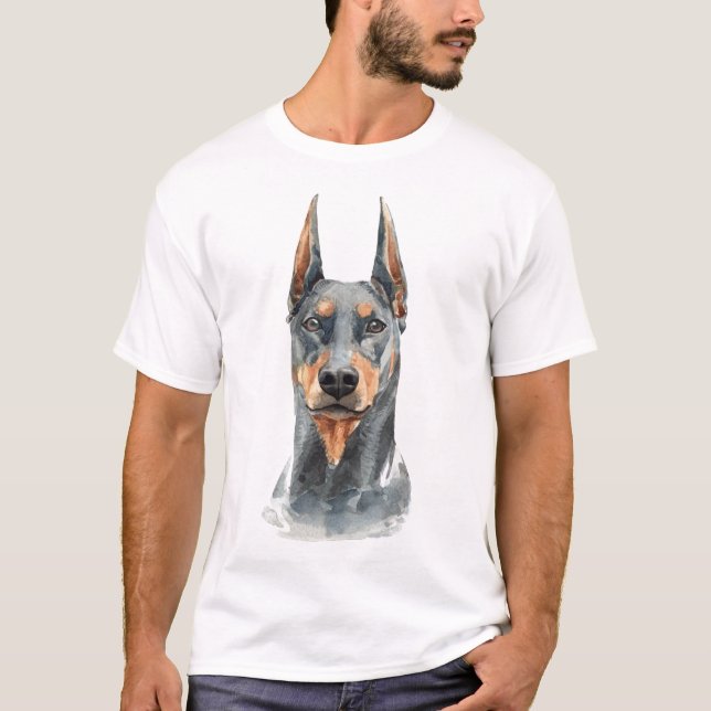 Watercolor Doberman T-Shirt (Front)