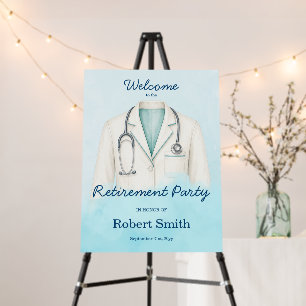 Watercolor Doctor Nurse Retirement Party Foam Board