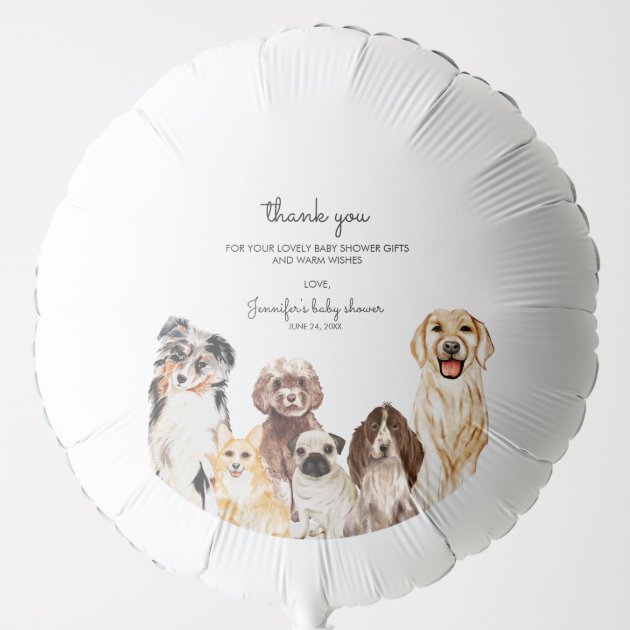 Watercolor Dog baby shower celebrate Party Balloon