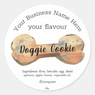 Watercolor Dog bone Custom doggie cookie Classic Round Sticker
