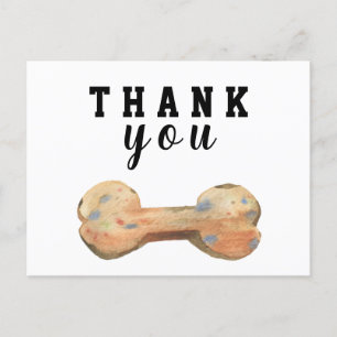 Watercolor dog bone Custom Thank you card