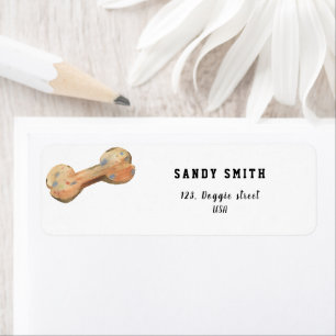 Watercolor dog bone  label