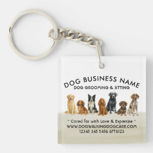 Watercolor Dog Breeds Puppy Keychain