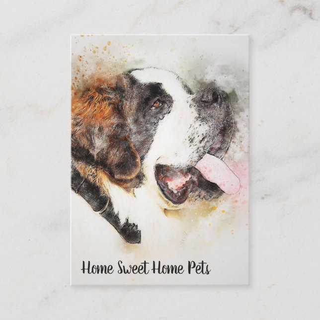 Watercolor Dog Business Card (Front)