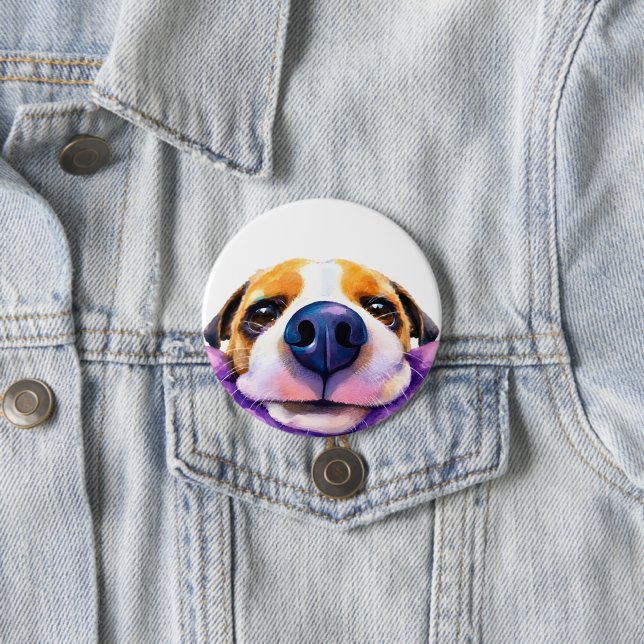 watercolor Dog Button (In Situ)