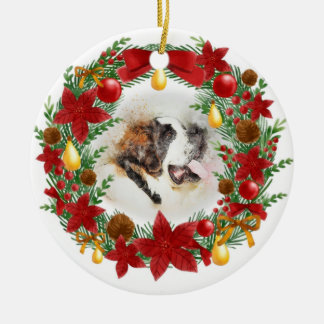 Watercolor Dog Christmas Ornament