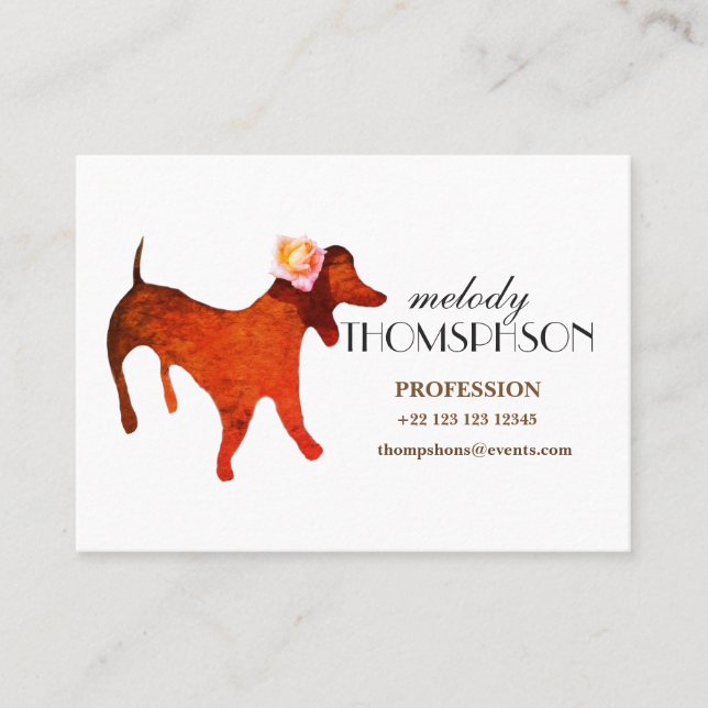 Watercolor Dog Custom Business Card (Front)