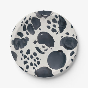 Watercolor Dog Dalmatian Animal Print Dots Paper Plates