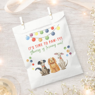 Watercolor Dog First Birthday Paw-ty Favor Bag