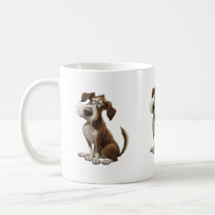Watercolor Dog is Confused Surprised Dog Coffee Mug