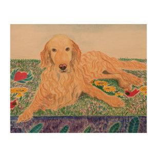 Watercolor Dog Memorial Wood Wall Art