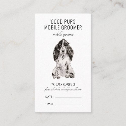 Watercolor Dog Mobile Pet Groomer QR Code Appointment Card