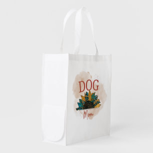 Watercolor Dog Mom Reusable Grocery Bag