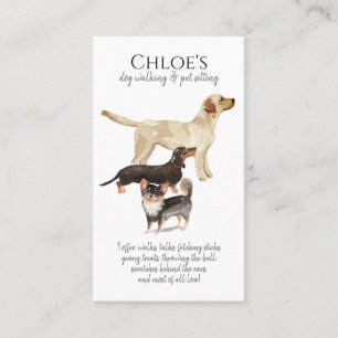 Watercolor Dog Pack Dog Walker Pet Sitter Business Card