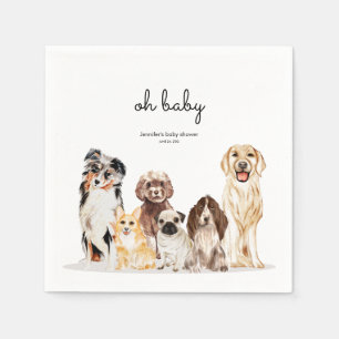Watercolor Dog Party oh baby Napkins