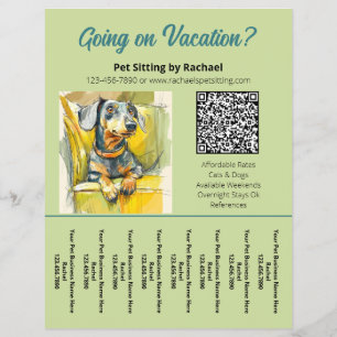 Watercolor Dog Pet Sitter Business Tear Sheet
