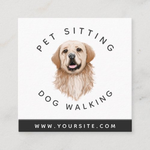 Watercolor Dog Pet Sitter Walker Labrador Animal   Square Business Card