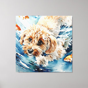 Watercolor Dog Portrait  Canvas Print