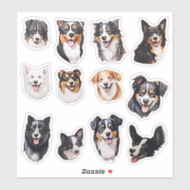 Watercolor Dog Scrapbook Stationery Sticker (Sheet)