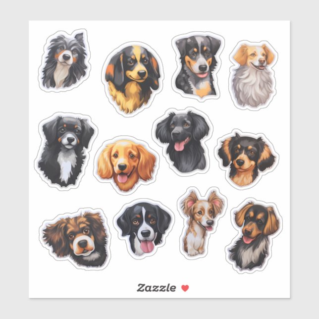 Watercolor Dog Scrapbook Stationery Sticker (Sheet)