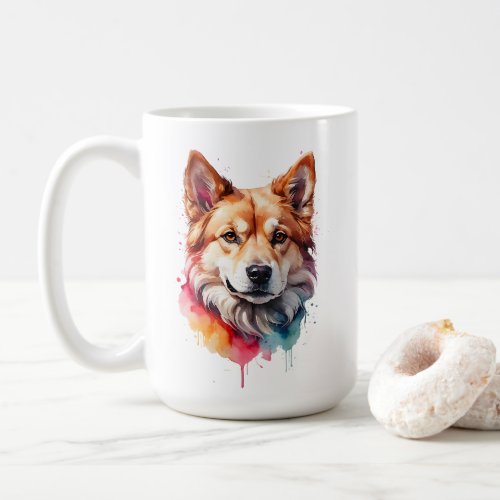 Watercolor Dog Splatter Art Portrait Splash  Coffee Mug