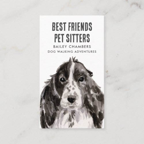 Watercolor Dog Walker  Business Card