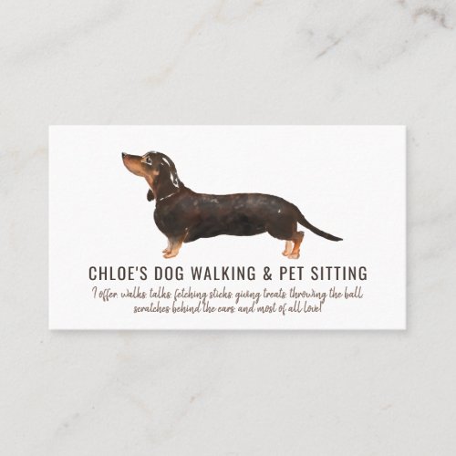 Watercolor Dog Walker Pet Sitter  Business Card