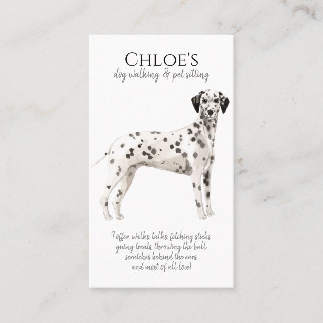 Watercolor Dog Walker Pet Sitter  Business Card (Front)