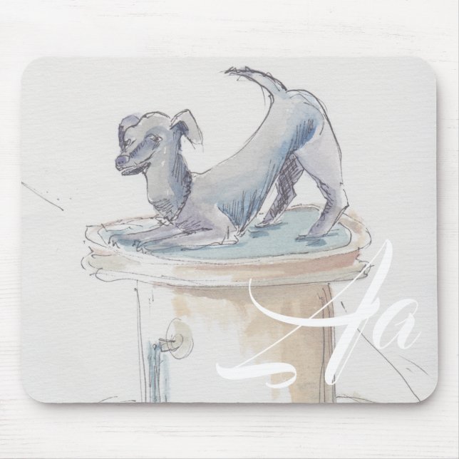 Watercolor Doggie Mouse Pad (Front)