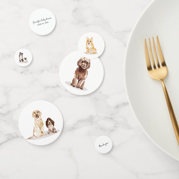Watercolor Dogs baby celebrate Party Confetti