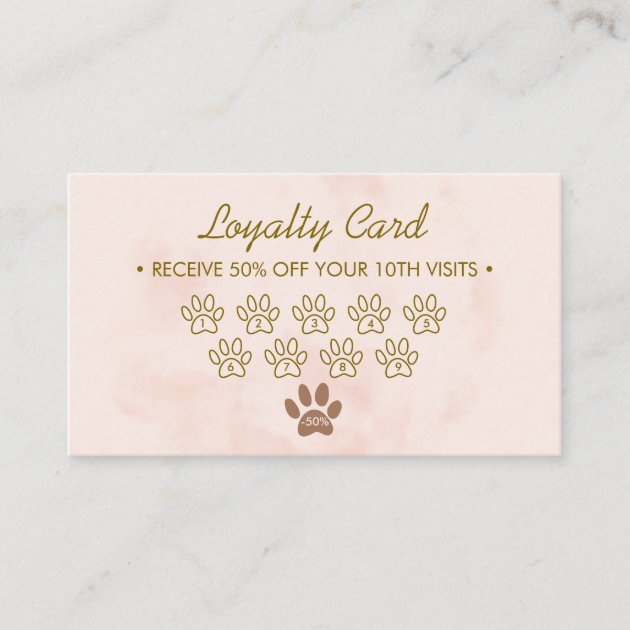 Watercolor dogs simple groomer pet loyalty beige business card