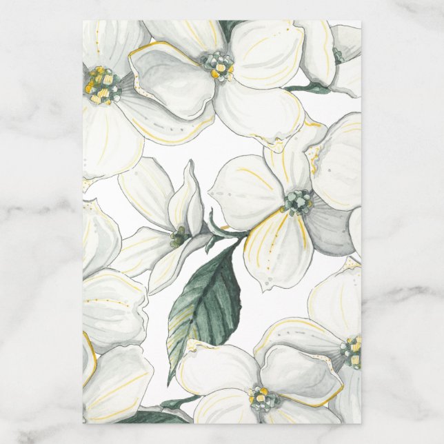 Watercolor Dogwood Bloom Envelope Liner (Design)