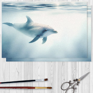 Watercolor Dolphin Decoupage Tissue Paper
