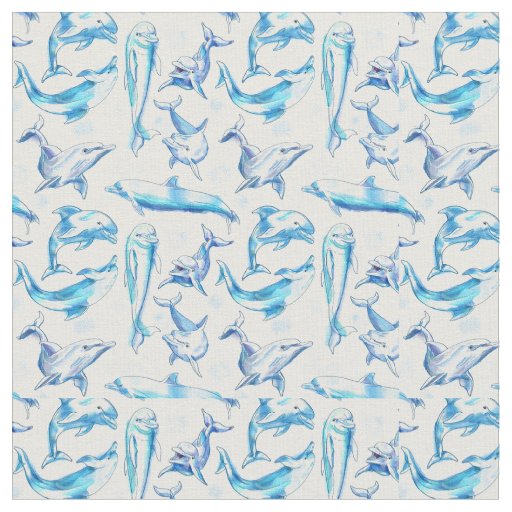 watercolor dolphin fish seamless pattern, dolphin  fabric