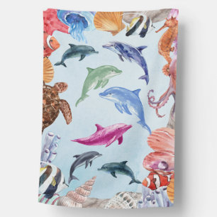 Watercolor dolphin flag