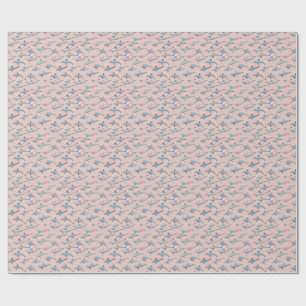 Watercolor Dolphin Pattern Coastal Beach Ocean  Wrapping Paper