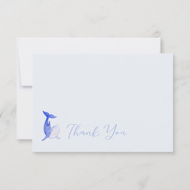 Watercolor Dolphin Sorority Note Card (Front)