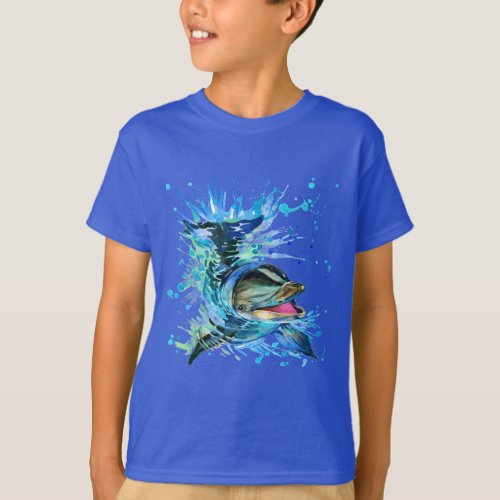 Watercolor Dolphin T_Shirt