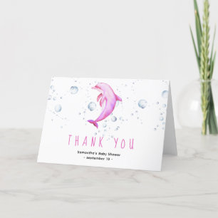 Watercolor dolphin - thank you baby shower