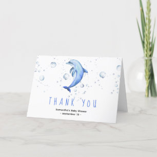 Watercolor dolphin - thank you baby shower card