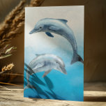 Watercolor Dolphins  Postcard<br><div class="desc">This design may be personalized in the area provided by changing the photo and/or text. Or it can be customized by clicking Personalize this Template and then choosing the click to customize further option and delete or change the color of the background, add text, change the text color or style,...</div>