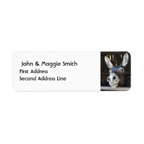 Watercolor Donkey Animal Nature Art Label