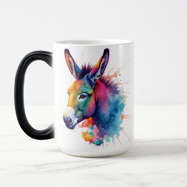 Watercolor Donkey Color Morph Mug (Left)