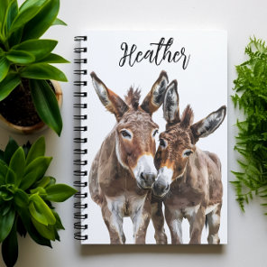 Watercolor Donkeys Personalized  Notebook